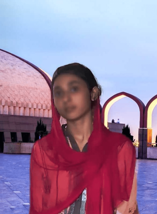 Maira Pakistani girl in red hood